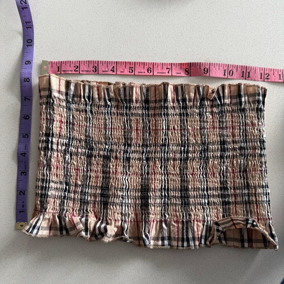 Smocked Burberry-Inspired Print Tube Top - Picture 6 of 6